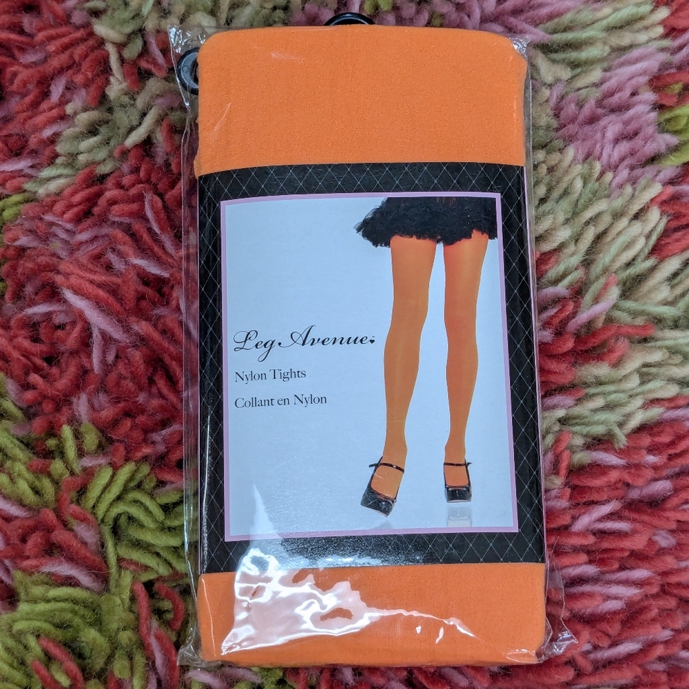 Leg Avenue Vibrant Orange Nylon Tights